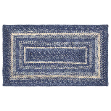 Great Falls Blue Jute Braided Rug Rect with Rug Pad 27